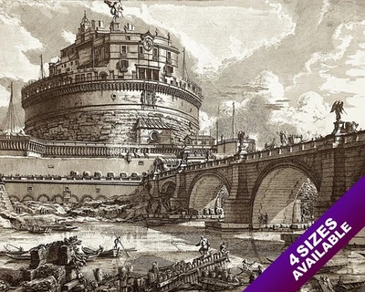 GIOVANNI BATTISTA PIRANESI AUGUSTUS MAUSOLEO ROMA GRABADO LIENZO REAL IMPRESIÓN ARTÍSTICA Foto 1 de 4