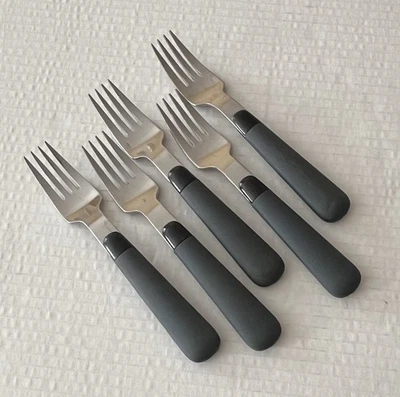 Tenedores de ensalada Oneida de acero inoxidable OHS258 5 mango de plástico negro mate Foto 1 de 4