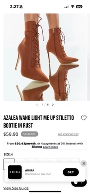 Ботинки на шпильках Azalea Wang «Light Me Up» ржаво-коричневые размер: 8 новые без коробки - Изображение 1 из 4