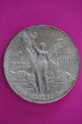 1984 Libertad Mexico 1 OZ Silver Coin Guaranteed Authentic & Genuine 1 Onza 2390 - Image 1 of 3