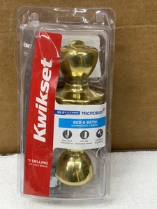 Lot Of 4 Kwikset Privacy Door Knob Brass w/ Microban Bed & Bath Lock New in Box - Picture 1 of 5