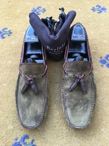 Berluti Loafers Shoes Suede Drivers UK 8 US 9 EU 42 Mens Shaded Green Tassel - Picture 1 of 9