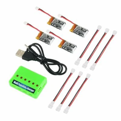 4 Stücke 3,7V 220mAh 1S LiPo Akku 35C mit Ladegerät für JJRC H36 NIHUI G01RC T36 - Bild 1 von 4