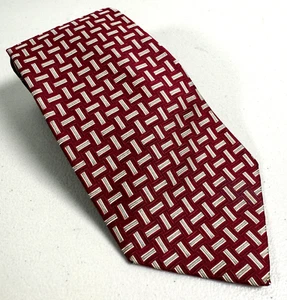 POLO by Ralph Lauren Mens Neck Tie Red Geometric 100% Silk Made In USA - Picture 1 of 10