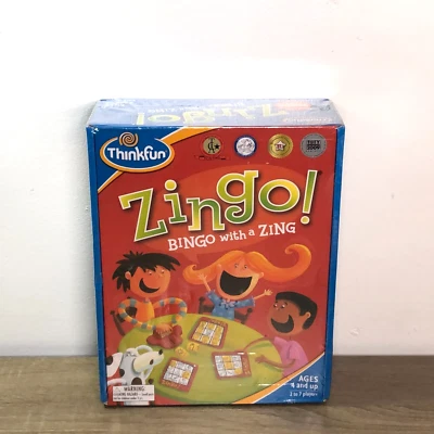 Zingo Bingo With A Zing Board Game Kids Learning Fun Family Thinkfun 2009 Sealed - Image 1 of 4