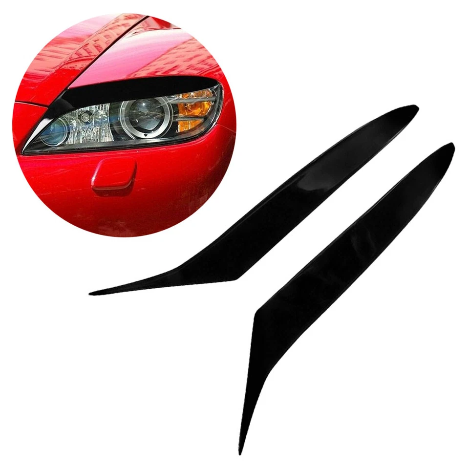 Piano Black Headlight Eyelid Eyebrow Cover Trim For Mazda RX8 Coupe 2004-2008 - Image 1 of 4
