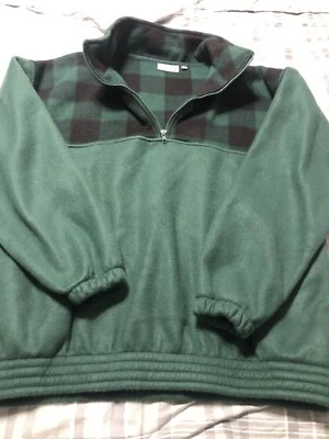 De Colección Fieldmaster Cuarto Cremallera Franela Verde Vellón Con Bolsillos 100% Poliéster Foto 1 de 4