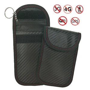 Custodia Bloccante Segnale Chiave Auto Faraday Borsa Blocco RFID per Protezione Fob - Foto 1 di 9