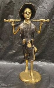 African Benin Bronze Sculpture Of Man brass - Picture 1 of 12