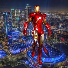 1/6 Iron Man L.A. Backdrop 15"x15" - For 1/6 Iron Man Stark Mark 50 47 Figures