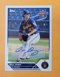 2023 Topps Pro Debut  Will Rudy AUTO #PD-150 Milwaukee Brewers - A