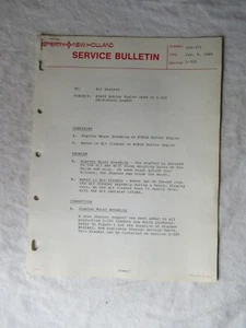 1980 Sperry New Holland  L-325 Loader Kholer Engine Service Bulletin - Picture 1 of 4