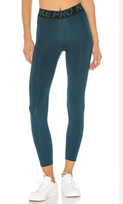 Womens Nike Pro Midnight Turquoise Compression Leggings 7/8 Running Pants M - Image 1 of 2