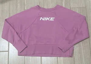Nike Damen Dry Cropped Sweatshirt Gr. Medium DB4624 693 Pink/Weiß (A-16) - Bild 1 von 5
