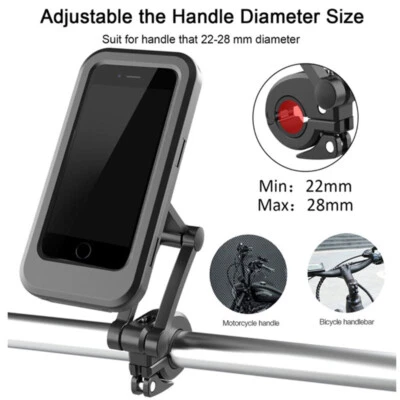 Motorcycle Bike MTB Handlebar Phone Mount Holder Waterproof Case iPhone Samsung - Image 1 of 4