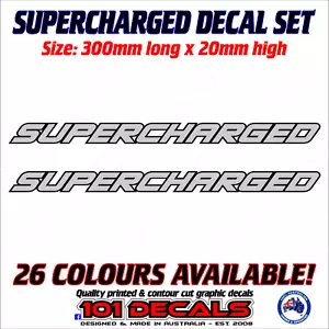30cm SUPERCHARGED decal sticker set for yamaha waverunner,jetski,race car,ute! - Picture 1 of 12