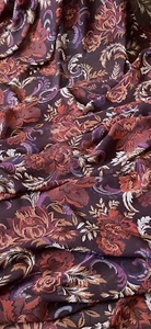 Tela de gasa con estampado floral multicolor burdeos 58'' PRECIO POR METRO - Imagen 1 de 2