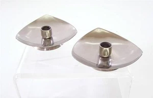 STELTON DANISH STAINLESS STEEL 18/8 MID CENTURY MODERN CANDLE HOLDER SET NIB - Picture 1 of 1