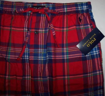 Nuevo con etiquetas Polo Ralph Lauren Rojo CASA CLUB CUADROS FRANELA PIJAMA/PANTALONES DE SALÓN XL PONY Foto 1 de 4