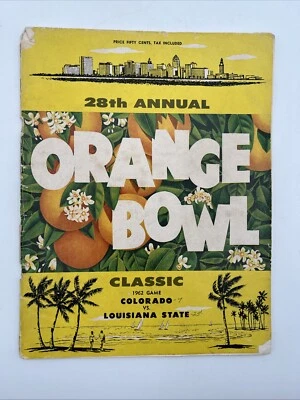 1962 Colorado vs Louisiana State Orange Bowl College Football Program 1 Jan 62 - Image 1 of 4