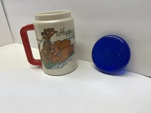 Disney World Coke 1998 Happy Holidays Lady Tramp Jock Trusty Pups Refillable Mug - Picture 1 of 8
