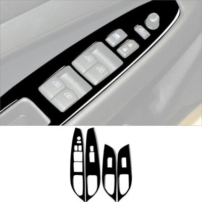 4Pcs For Infiniti G37 Sedan 2010-2013 Glossy Piano Black Door Control Cover Trim Foto 1 de 4