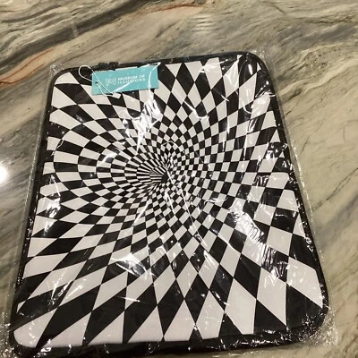 Large Padded Zipped Computer Laptop Case Psychedelic Black + White 15.5” X 12”  - Image 1 of 4