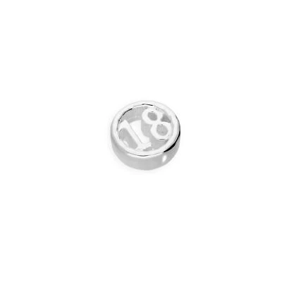 Sterling Silver Floating 18th Birthday Number Charm - Image 1 of 4