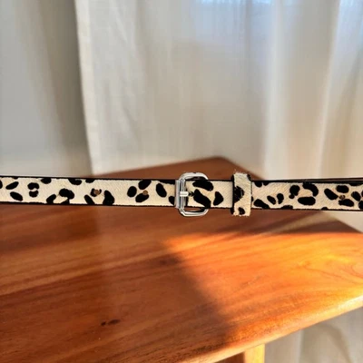 Cinturón Ann Taylor Ajustado Estampado Animal Cuero Genuino Talla XS Foto 1 de 4