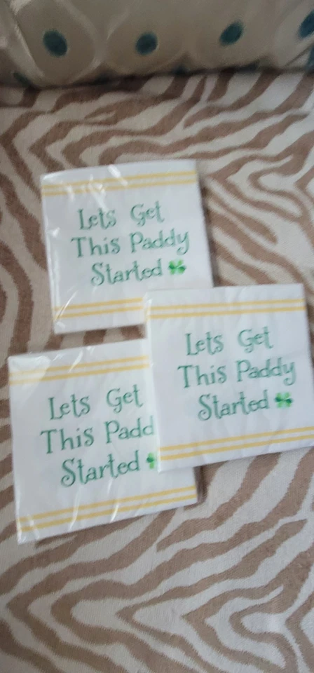 Lot Of Three St Patty's Day Beverage Napkins - Image 1 of 1