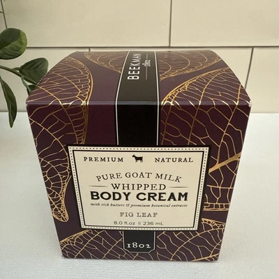 Beekman 1802 Goat Milk Fig Leaf Whipped Body Cream 8 oz New Sealed Box - Image 1 of 4