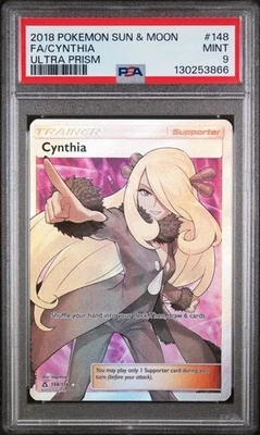 PSA 9 2018 POKEMON SUN & MOON ULTRA PRISM #148 FA/CYNTHIA ULTRA PRISM - Image 1 of 2