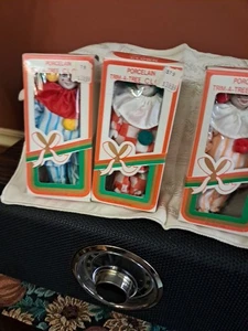  3er Set Porzellan 70er ~ Commodore Trim-A-Tree Ornamente ~ Clowns ~ in Boxen!! - Bild 1 von 10
