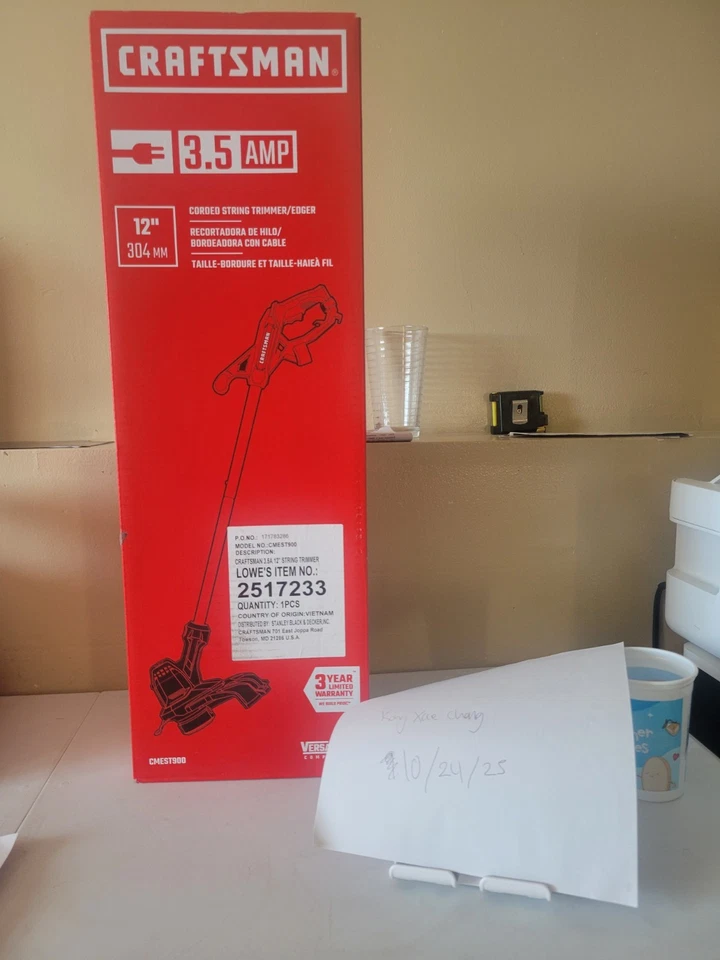 CRAFTSMAN 3.5AMP Corded 12” STRING TRIMMER/Edger CMEST900 - Image 1 of 1