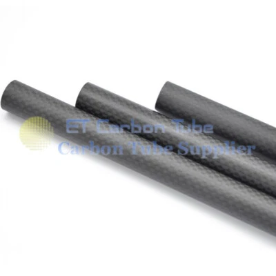 3K Carbon Fiber Tube OD 32 x ID29 30mm x L500mm Roll Wrapped Pipe Matte - Image 1 of 4