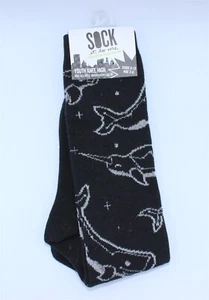 Sock It To Me Youth Knee High Socks Whales Size 8-13 Black - Imagen 1 de 1