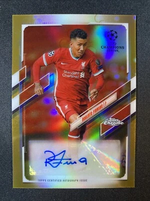 ROBERTO FIRMINO 2020-21 Topps Chrome UCL Auto GOLD BUBBLES Refractor *ba - Image 1 of 3