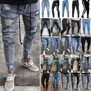 Herren Cargo Jogger Chino Stretchy Cargo Hose Jeanshose Skinny Destroyed Jeans - Bild 1 von 27