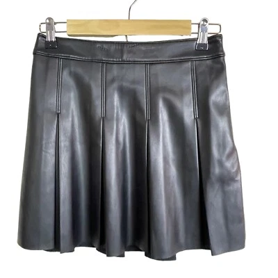 Hollister Ultra High Rise Black Faux Pleated A-Line Skirt Size S - Image 1 of 4