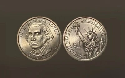 George Washington One Dollar Coin 2007 Error Missing Edged Lettering (FM248) - Image 1 of 4