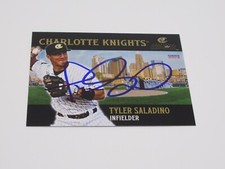 Tyler Saladino Autographed 2014 Charlotte Knights Choice #16 Baseball Card