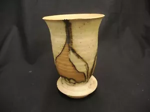Handgefertigter Kerzenhalter Keramik braun für Stumpen signiert Mary Ann Wurst Studio Art - Bild 1 von 6