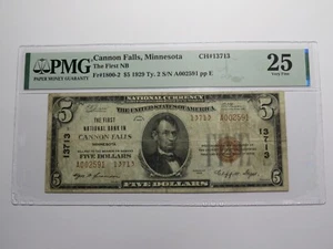 $5 1929 Cannon Falls Minnesota National Currency Bank Note Bill Ch. #13713 VF25 - Picture 1 of 4