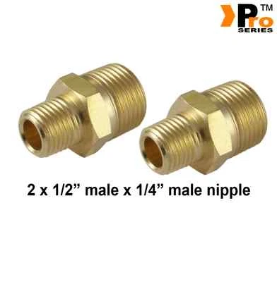 PRO SERIES 2 x 1/2'' to 1/4'' BSP Nipples - Air Line Fitting