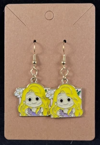 Disney Inspired - Rapunzel - Earrings - Dangle - Gold Hooks - Handmade - E - Picture 1 of 3