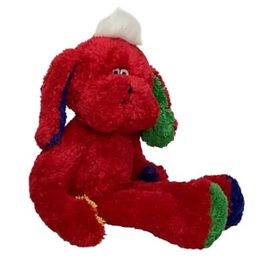 Vintage Baby Boyds NED roter Welpe Hund Plüschtier Stofftier bunte Ohren 15 Zoll - Bild 1 von 6