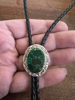 Impresionantes corbatas #C navajo bolo indio nativo americano pepita verde turquesa Foto 1 de 4