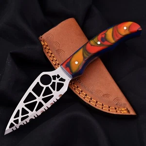 Custom Hand Made Hunting Knife High Carbon Steel Serrated Blade W Sheath 2876 - Picture 1 of 5
