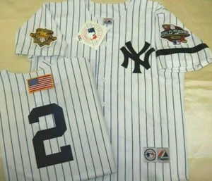 JERSEY DE HOMBRE DERECHAK JETER YANKEES HOME 2001 SERIE MUNDIAL MAJESTUOSA NUEVA CON ETIQUETAS - Imagen 1 de 1