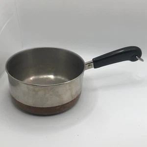 REVERE WARE 1 QT. Sartén sin tapa fondo de cobre vintage EE. UU. utensilios de cocina de chef - Imagen 1 de 9